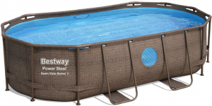 Каркасный бассейн Bestway 56714 427х250х100  Oval Power Steel Swim Vista